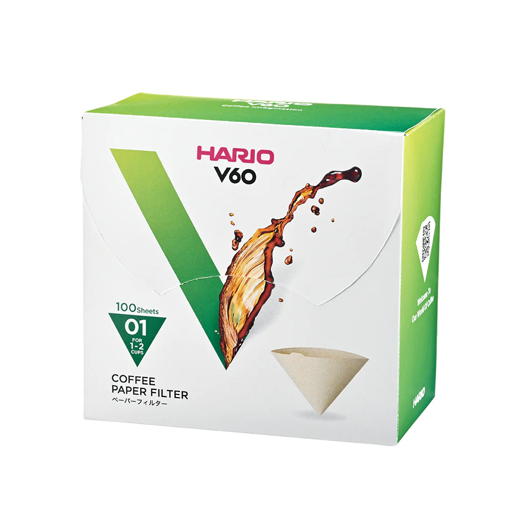 Buy 3 Get 1 FREE: Hario V60 Coffee Filter Papers Size 01 - Brown - (100 Pack Boxed) - Image 2
