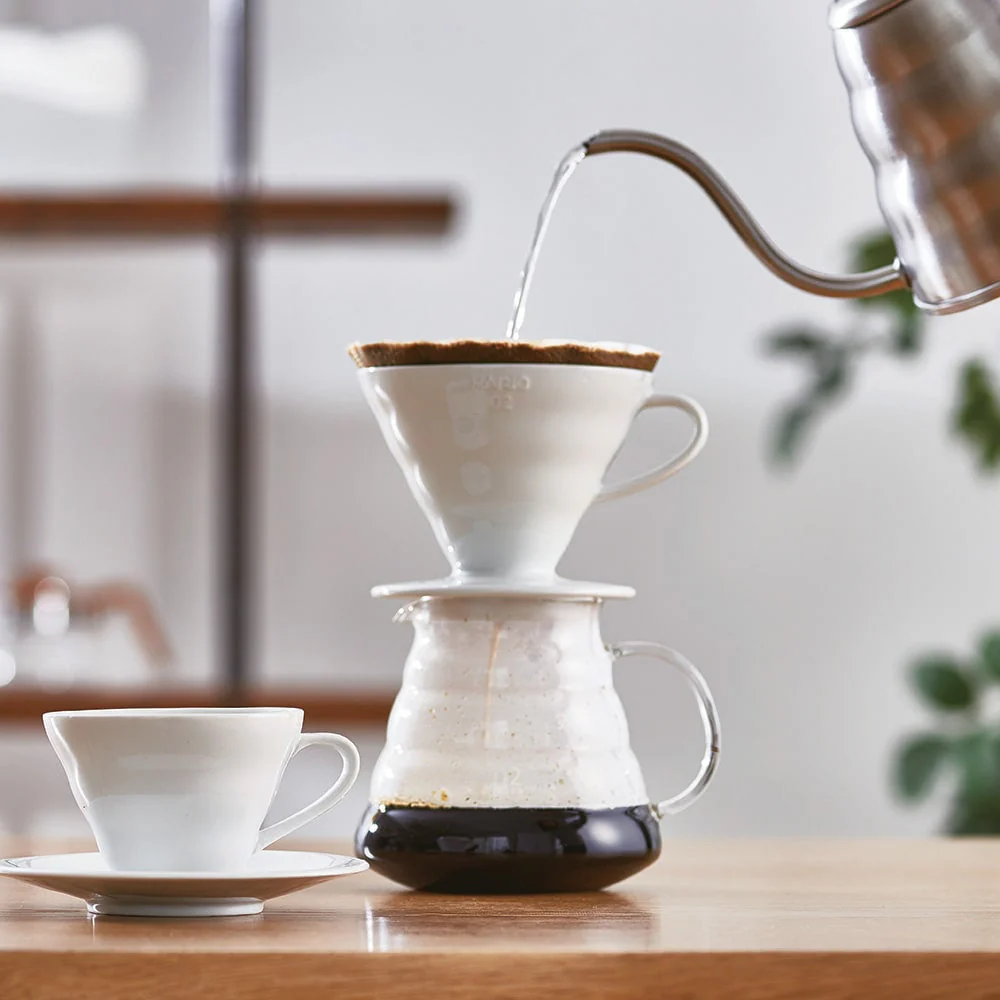 Hario V60 Ceramic Coffee Dripper - White (Size 02) - Image 2