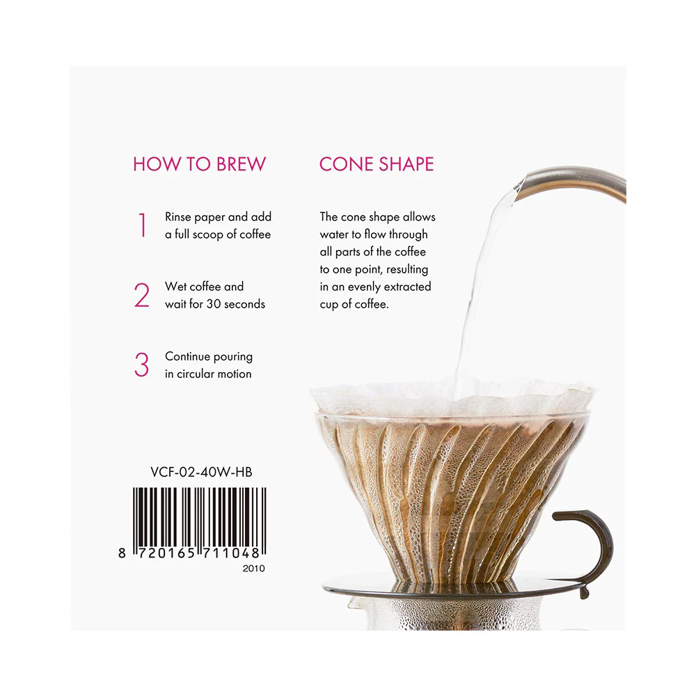 Hario V60 Coffee Filter Papers - Size 02 - White (40 sheets) - Image 3