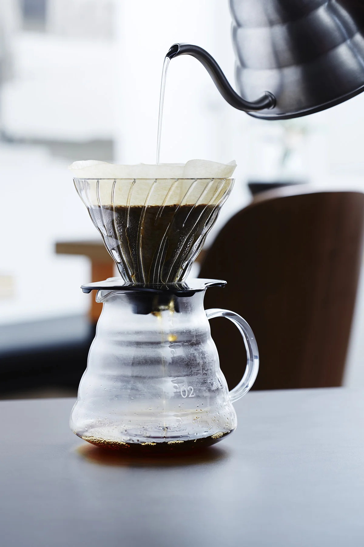 Hario V60 Glass Coffee Dripper Black - Size 02 - Image 3