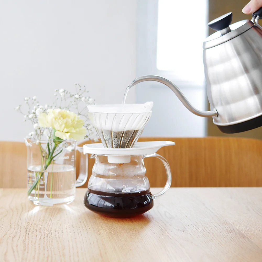 Hario V60 Glass Coffee Dripper White - Size 01 - Image 3