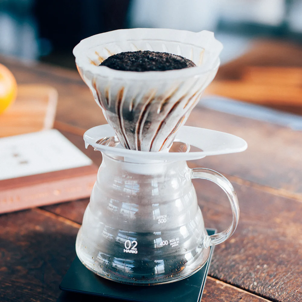 Hario V60 Glass Coffee Dripper White - Size 02 - Image 2
