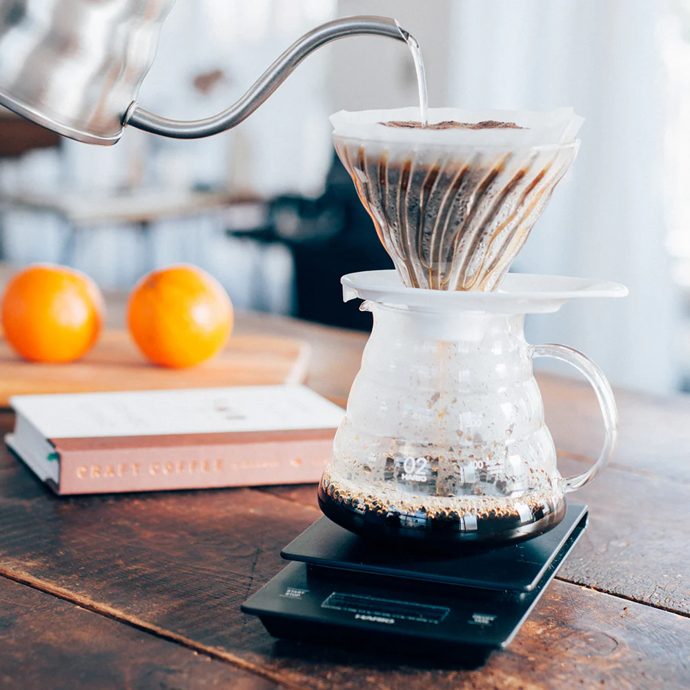 Hario V60 Glass Coffee Dripper White - Size 02 - Image 4
